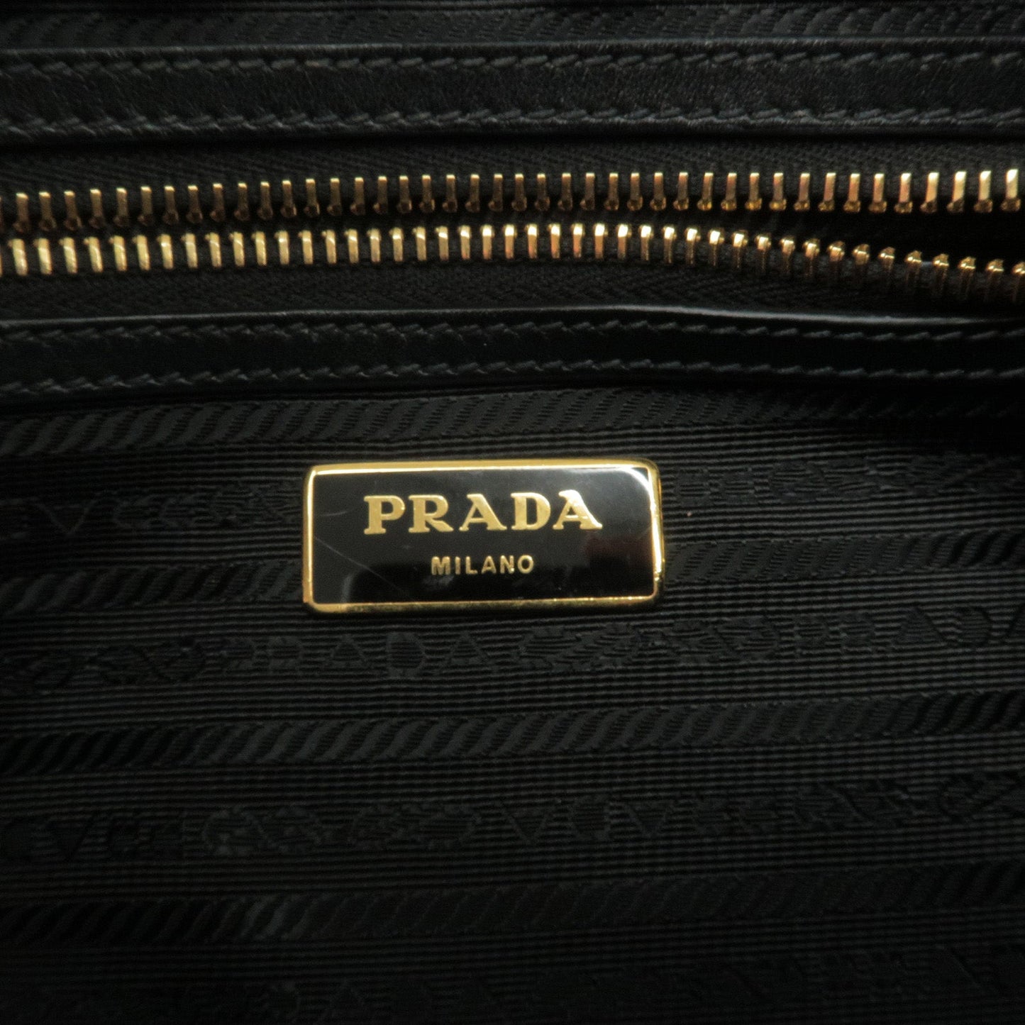 Prada Logo Nylon Leather Shoulder Bag NERO Black 1BH089