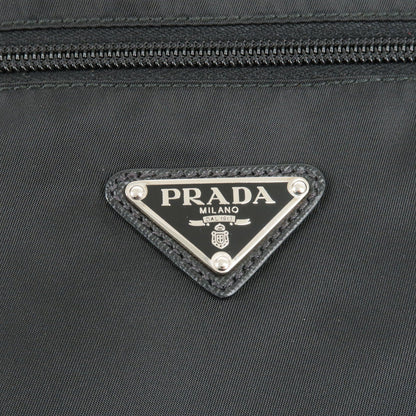 Prada Logo Nylon Leather Shoulder Bag NERO Black VA0563