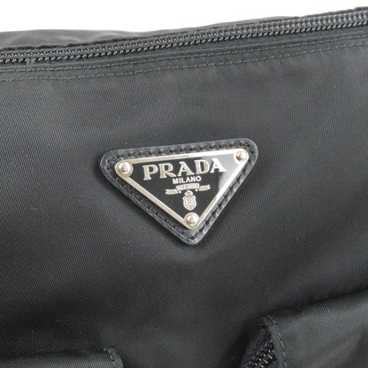 Prada Logo Nylon Leather Shoulder Bag NERO Black BT0644