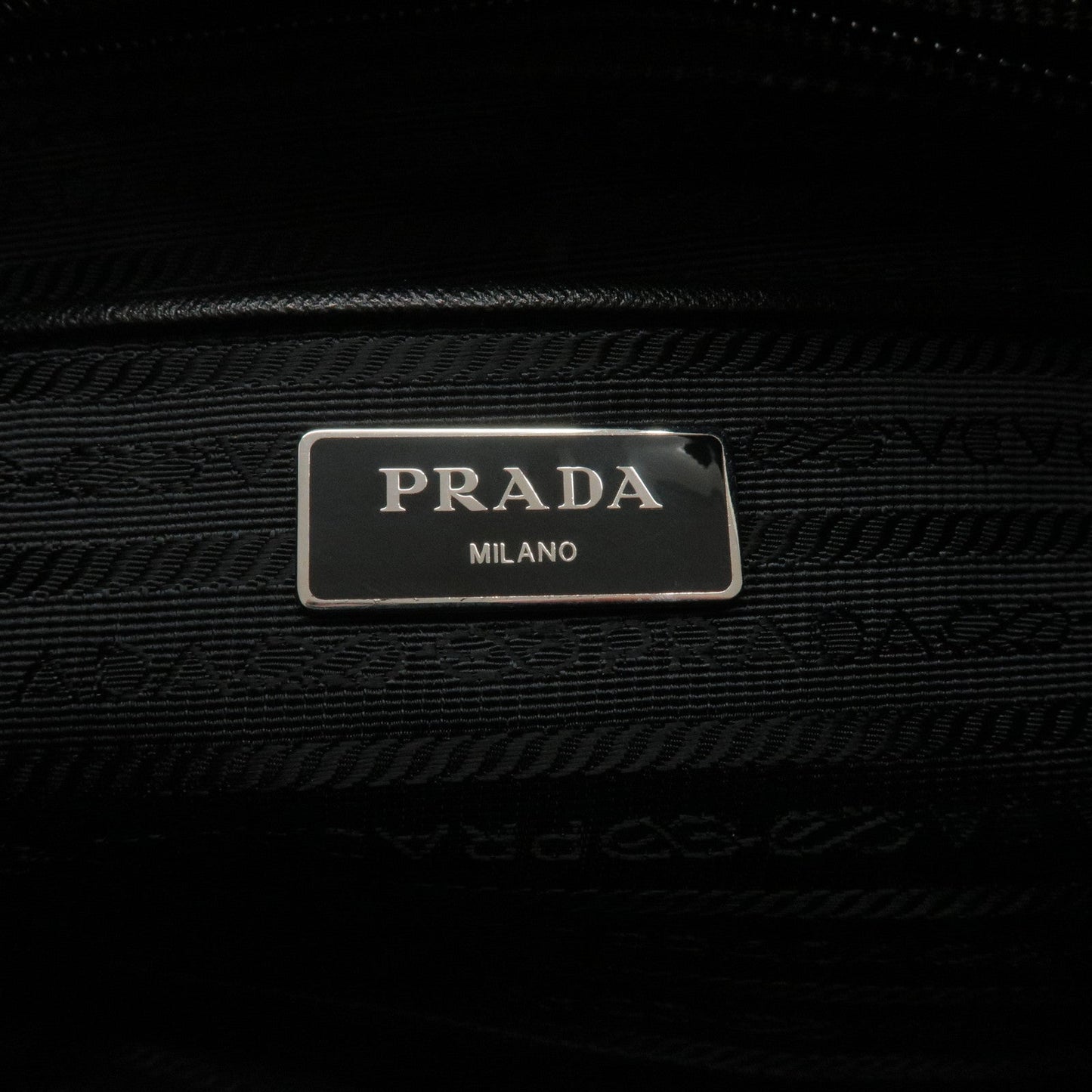 Prada Logo Nylon Leather Crossbody Shoulder Bag NERO Black