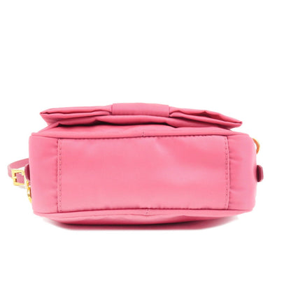 Prada Logo Nylon Leather Ribbon Shoulder Bag Pink 1N1727