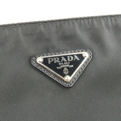 Prada Logo Nylon Leather Shoulder Bag NERO Black VA0053