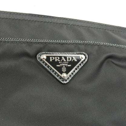 Prada Logo Nylon Leather Shoulder Bag NERO Black 1BH978