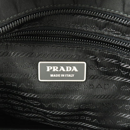 Prada Logo Nylon Leather Shoulder Bag NERO Black VA0563