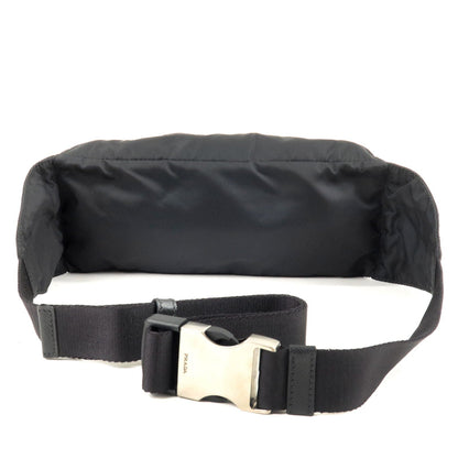 Prada Logo Re-Nylon Leather Waist Bag Body Bag NERO Black