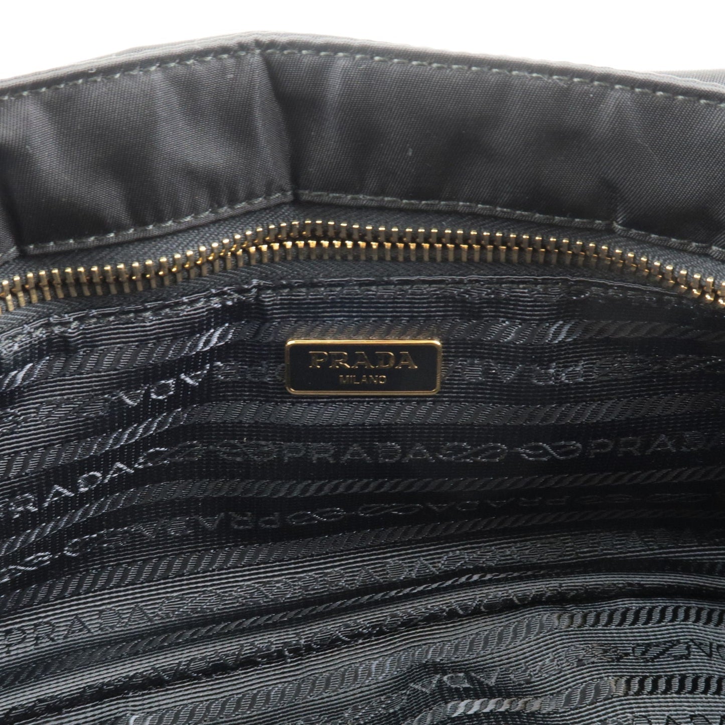 Prada Logo Nylon Leather Shoulder Bag NERO Black BT0772