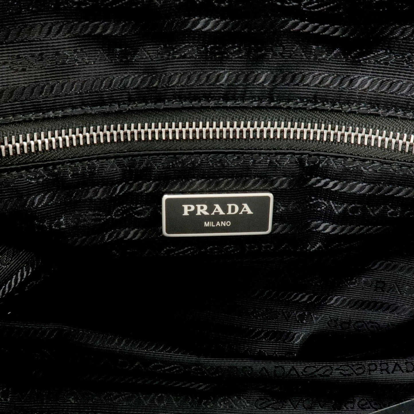 Prada Nylon Leather Quilting Chain Shoulder Bag Black 1BB903