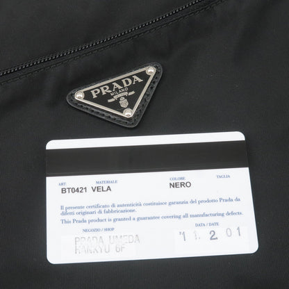 Prada Logo Nylon Leather Shoulder Bag NERO Black BT0421