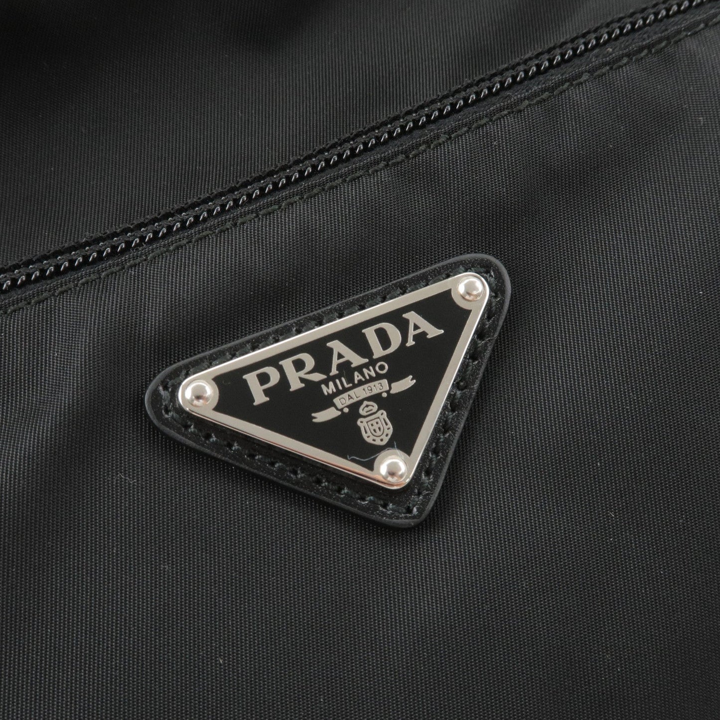 Prada Logo Nylon Leather Shoulder Bag NERO Black BT0421