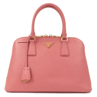 Prada Logo Saffiano Lux Leather 2Way Bag Hand Bag Pink BL0837