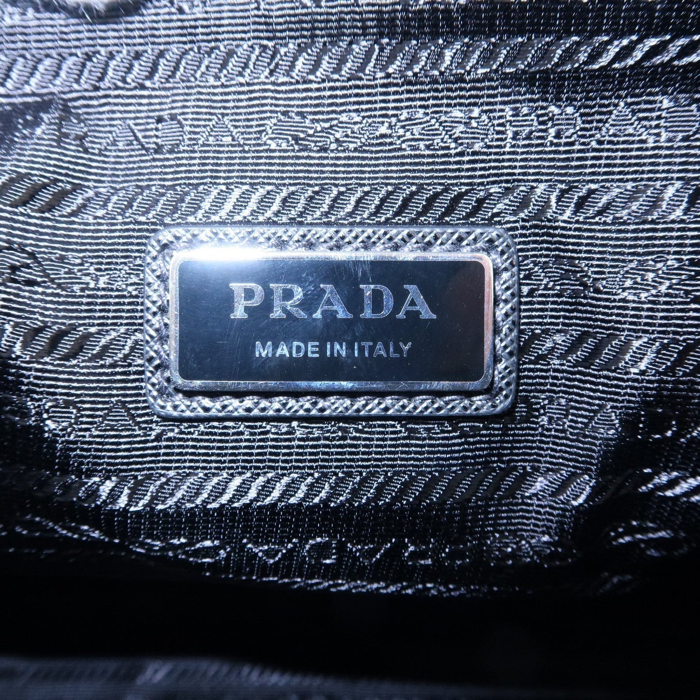 Prada Logo Nylon Leather Shoulder Crossbody Bag NERO Black 2VH113