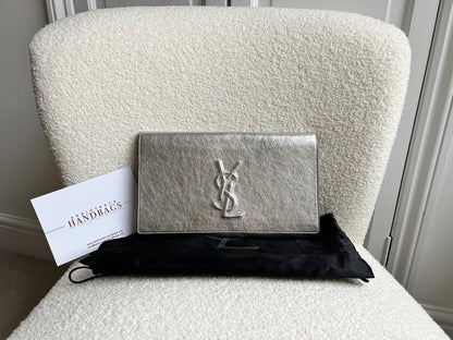 Yves Saint Laurent (YSL) Silver Belle de Jour Clutch