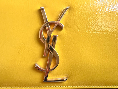 Yves Saint Laurent (YSL) Small Kate Yellow Patent with Gold Hardware