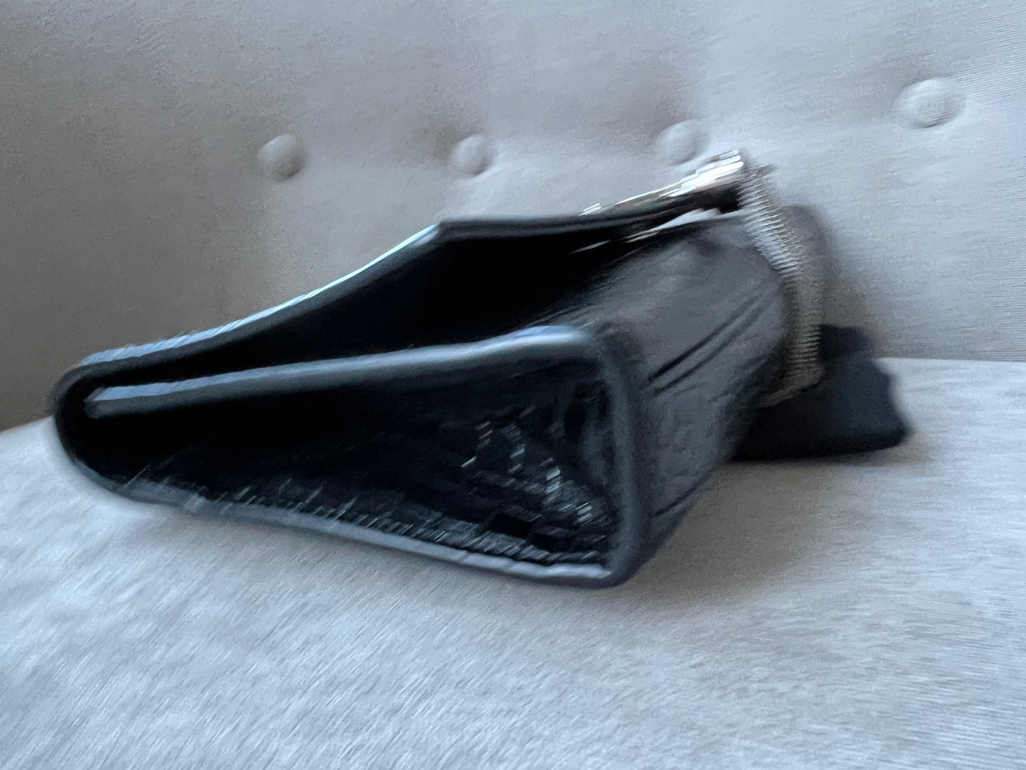 Yves Saint Laurent (YSL) Black Croc Print Kate Clutch