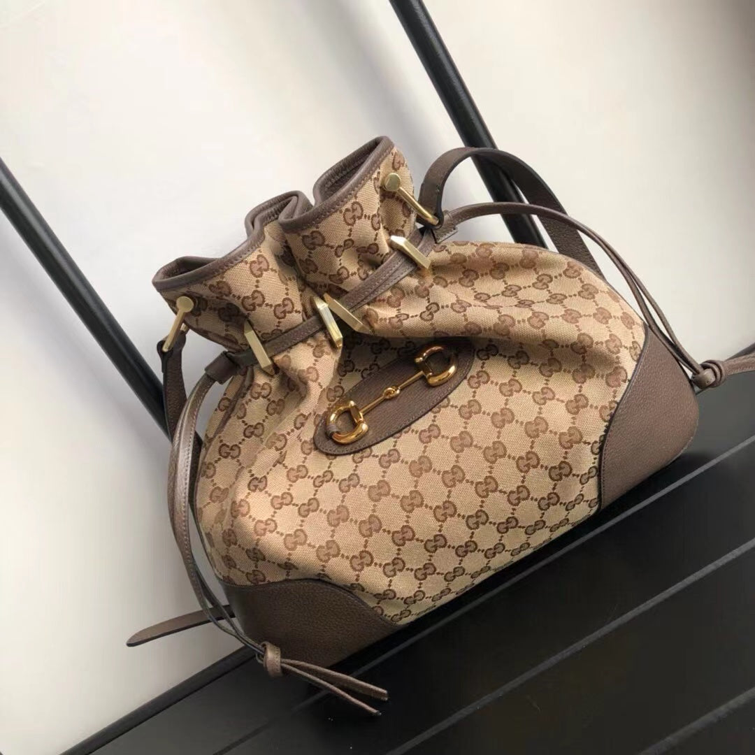 203546 Gucci Canvas Jockey Medium Tote