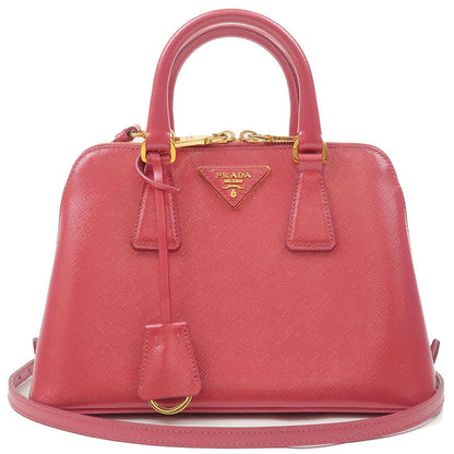 Prada Saffiano Vernis 2Way Hand Bag PEONIA Pink BL0838