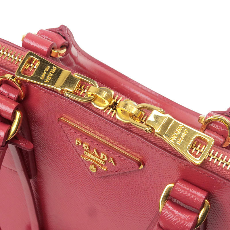 Prada Saffiano Vernis 2Way Hand Bag PEONIA Pink BL0838