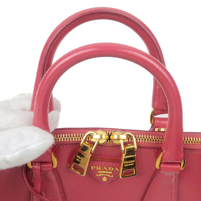 Prada Saffiano Vernis 2Way Hand Bag PEONIA Pink BL0838