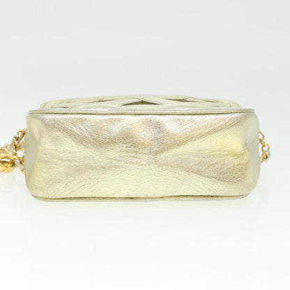 CHANEL Fringe Chain Shoulder Bag Lamb Skin Gold CC   44673