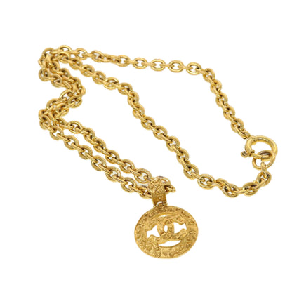 CHANEL Chain Necklace Metal Gold Tone CC   45085