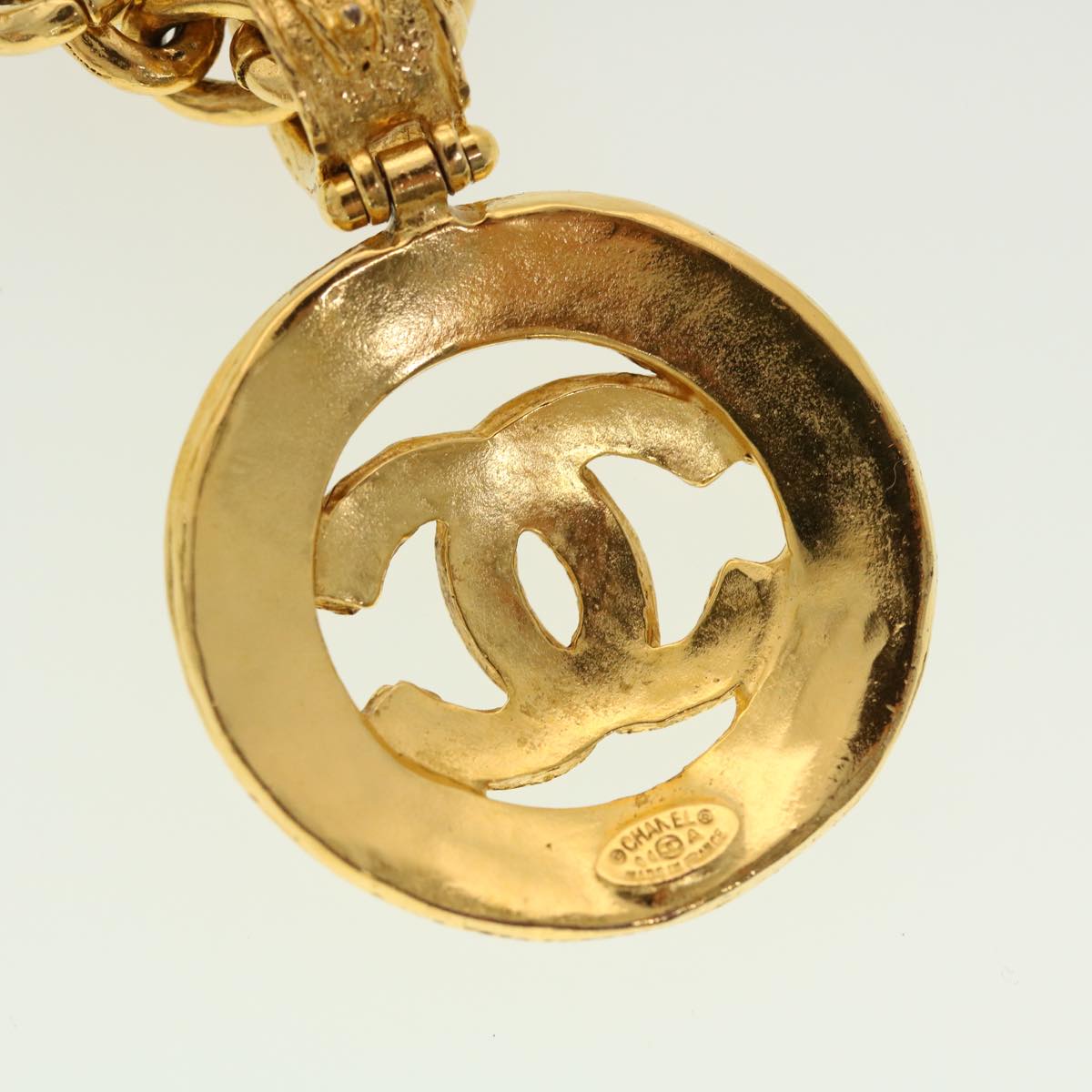 CHANEL Chain Necklace Metal Gold Tone CC   45085