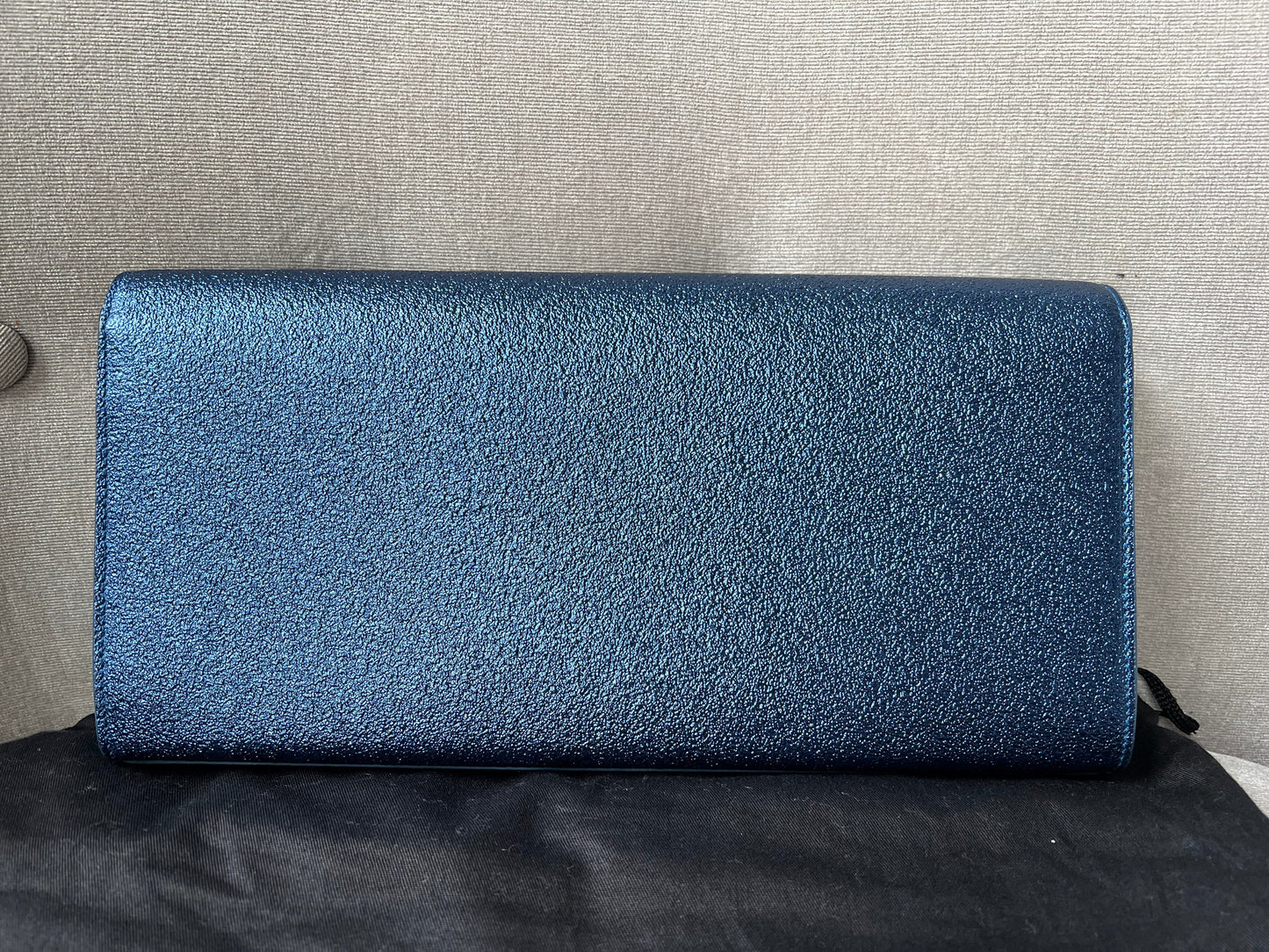 Yves Saint Laurent (YSL) Blue Glitter Cassandre Clutch