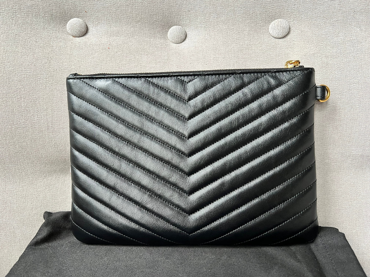 Yves Saint Laurent (YSL) Black Monogram Clutch Pouch