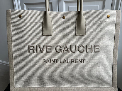 Yves Saint Laurent Large Rive Gauche in Canvas and Printed Leather