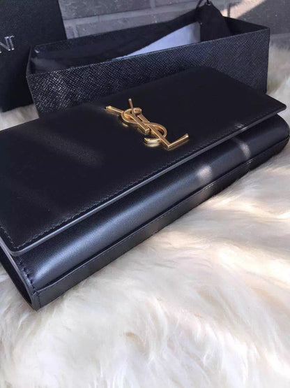 Yves Saint Laurent Black Classic Monogramme Clutch Bag