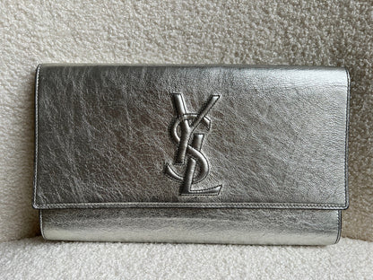 Yves Saint Laurent (YSL) Silver Belle de Jour Clutch