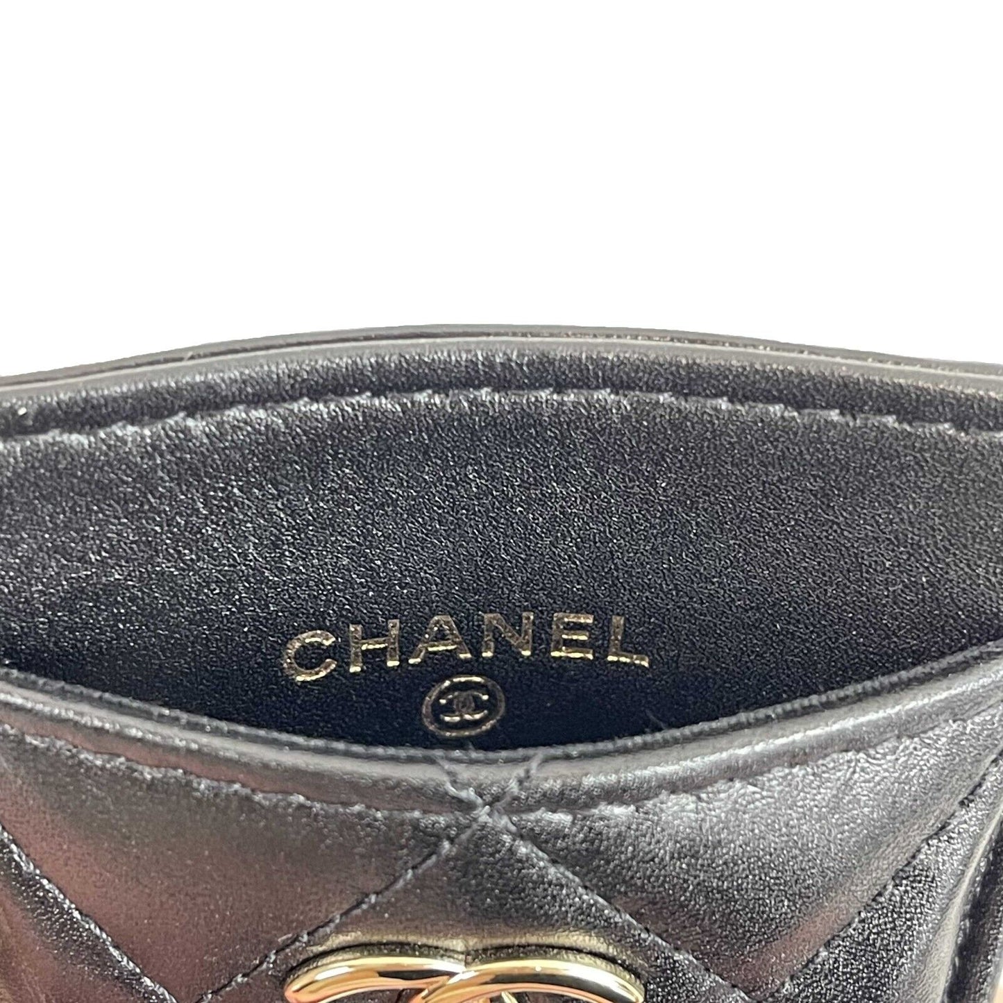 CHANEL - CC Card Holder With Pearl Chain Shoulder Strap