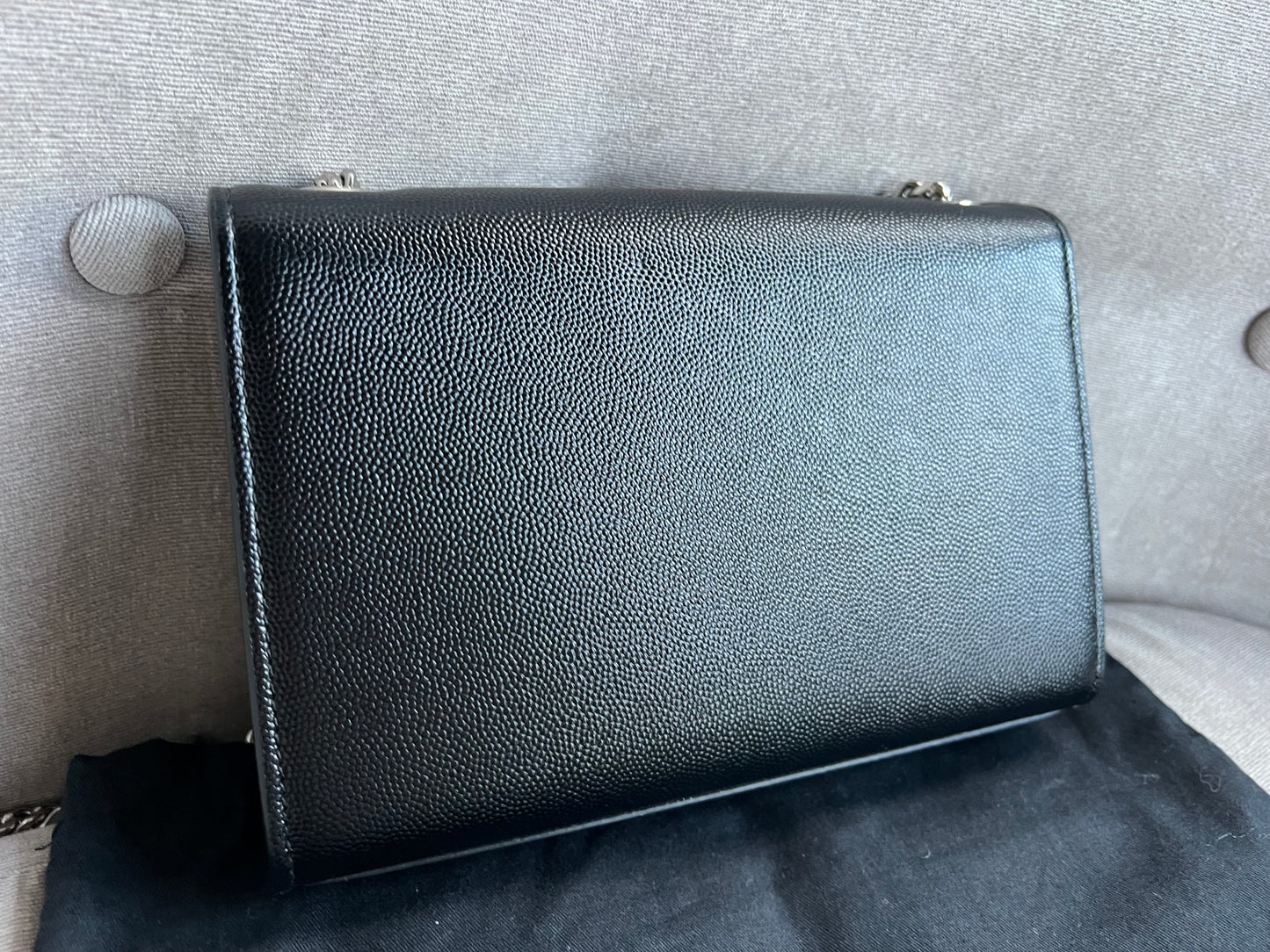 Yves Saint Laurent (YSL) Black Small Kate with Silver Hardware