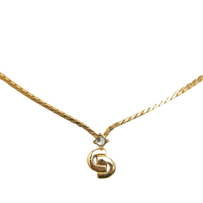 DIOR Logo Pendant Necklace Costume Necklace