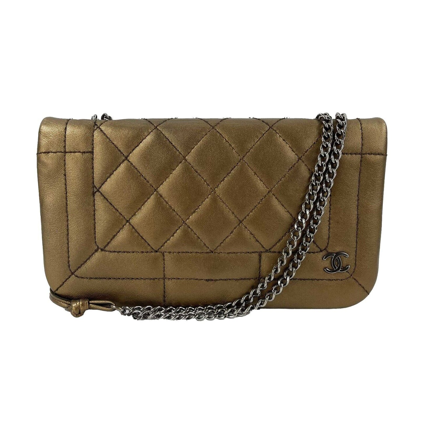 CHANEL - 2008 Rectangular Quilted Leather Full Flap Shoulder Bag / Crossbody