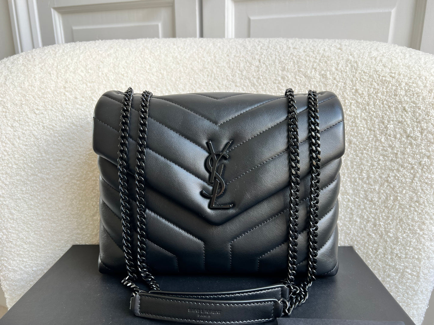 Yves Saint Laurent (YSL) Black on Black Small Lou Lou