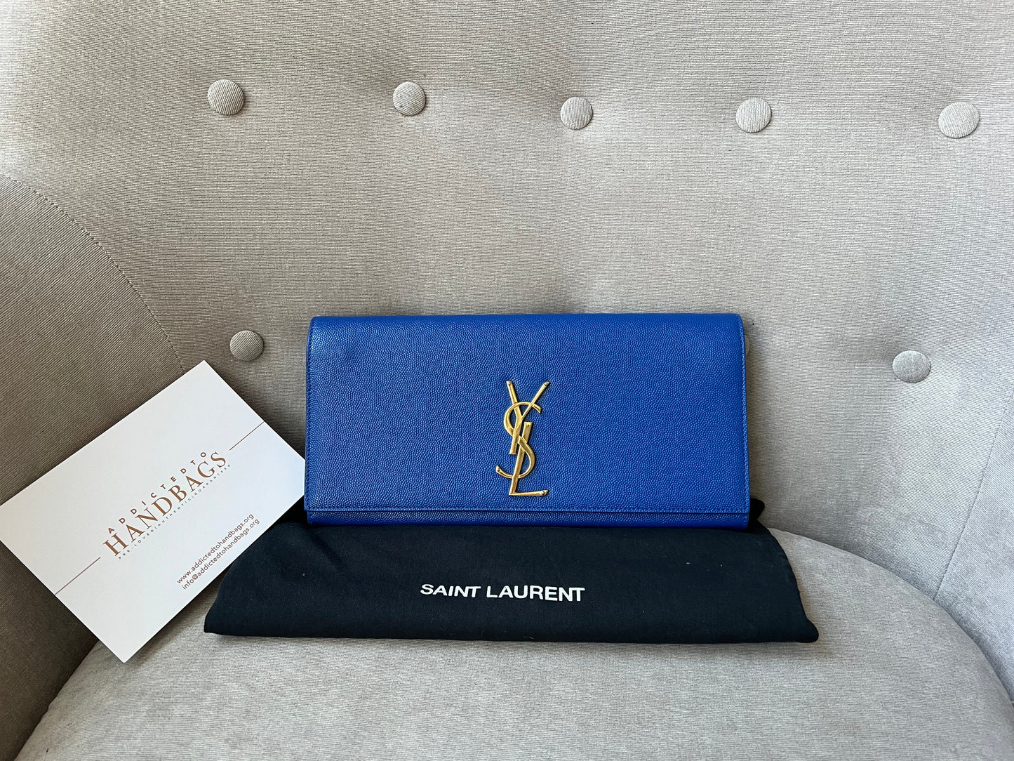 Yves Saint Laurent (YSL) Blue Cassandre Clutch