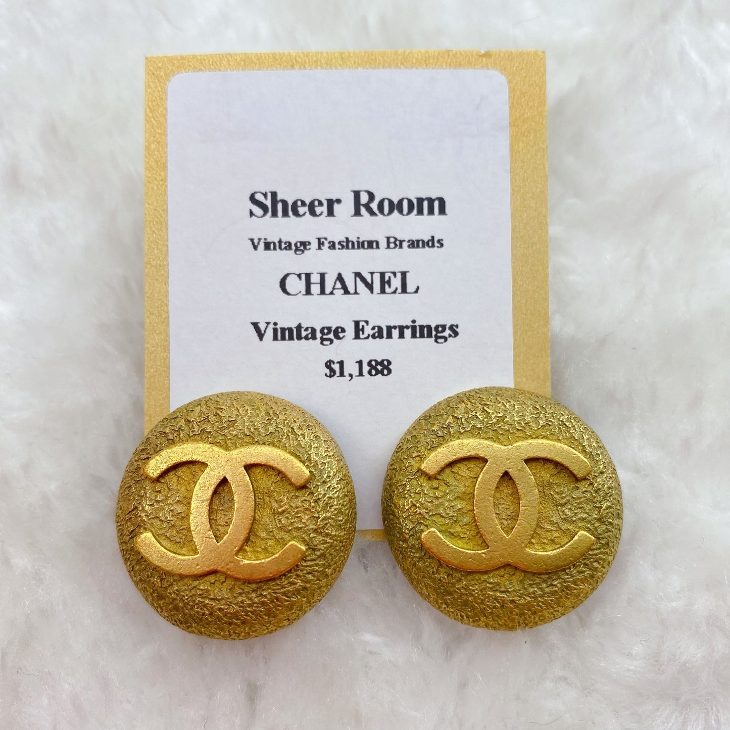 Chanel Vintage Double C Gold Earrings