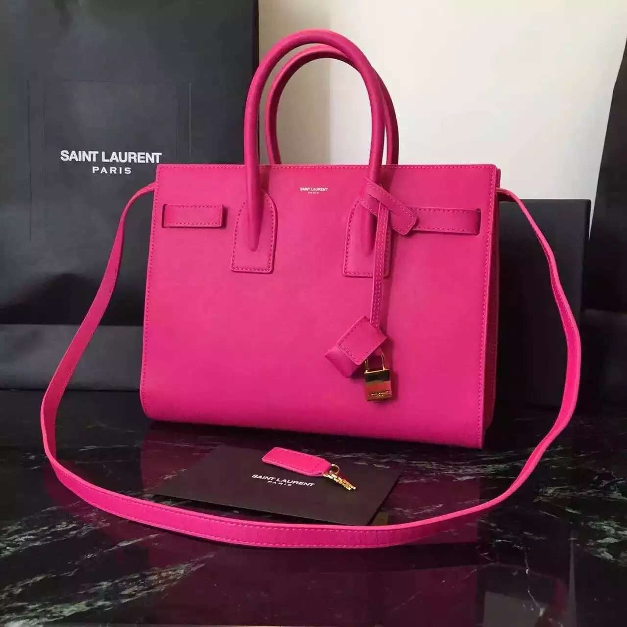 Yves Saint Laurent Small Sac De Jour Bag In Rosy Leather