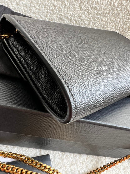 Yves Saint Laurent (YSL) Black Uptown Chain Wallet