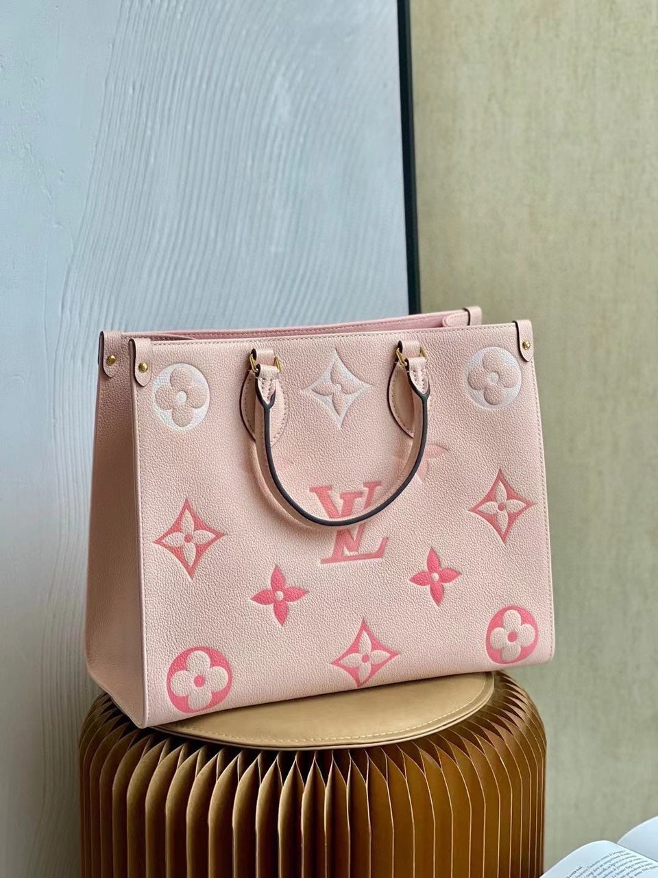 Louis Vuitton OnTheGo MM Monogram Empreinte Cream