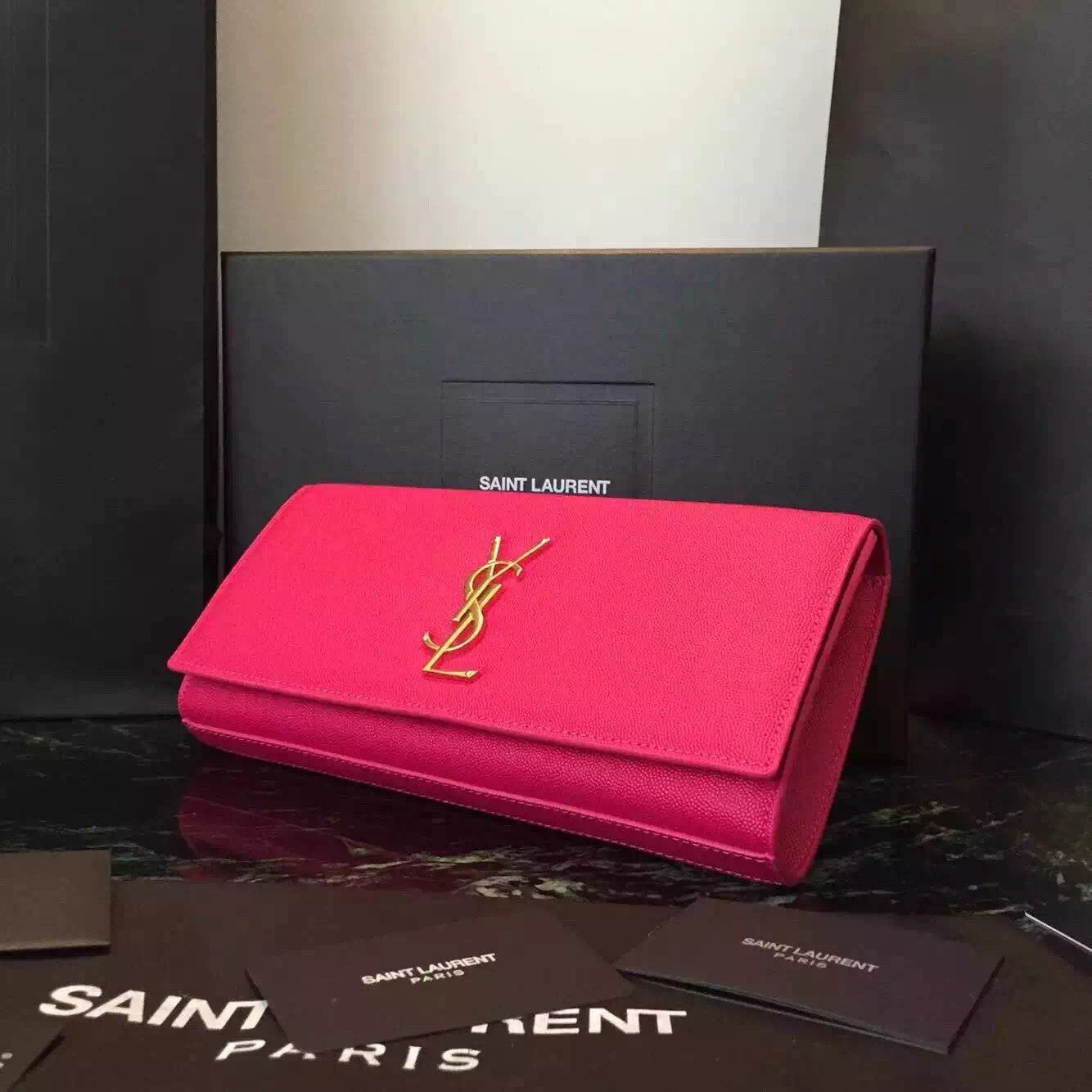 Yves Saint Laurent Rosy Classic Monogramme Clutch