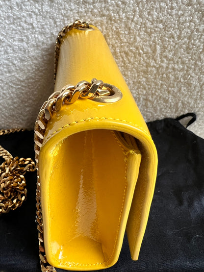 Yves Saint Laurent (YSL) Small Kate Yellow Patent with Gold Hardware