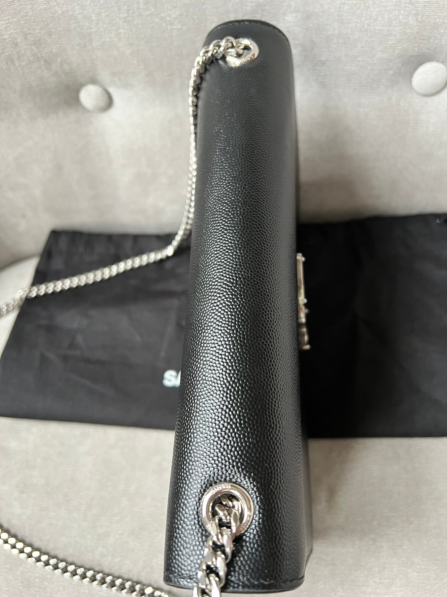 Yves Saint Laurent (YSL) Black Medium Kate with Silver Hardware