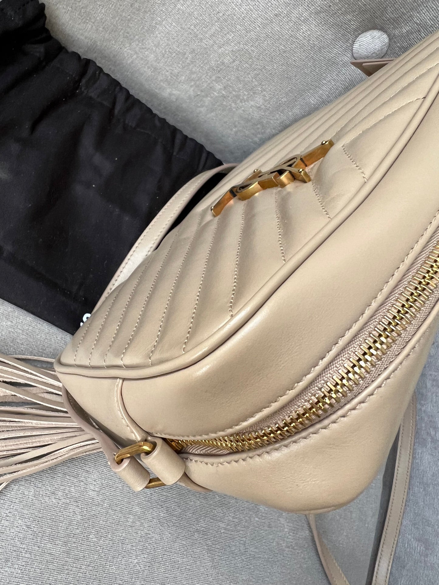 Yves Saint Laurent (YSL) Beige Lou Camera Bag