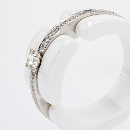 Chanel Ultra Diamonds White Ceramic White Gold Band Ring