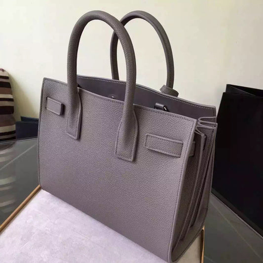 Yves Saint Laurent Baby Sac De Jour Bag In Fog Grained Leather