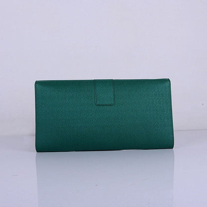 Yves Saint Laurent Lady Genuine Leather Purse Green 39321