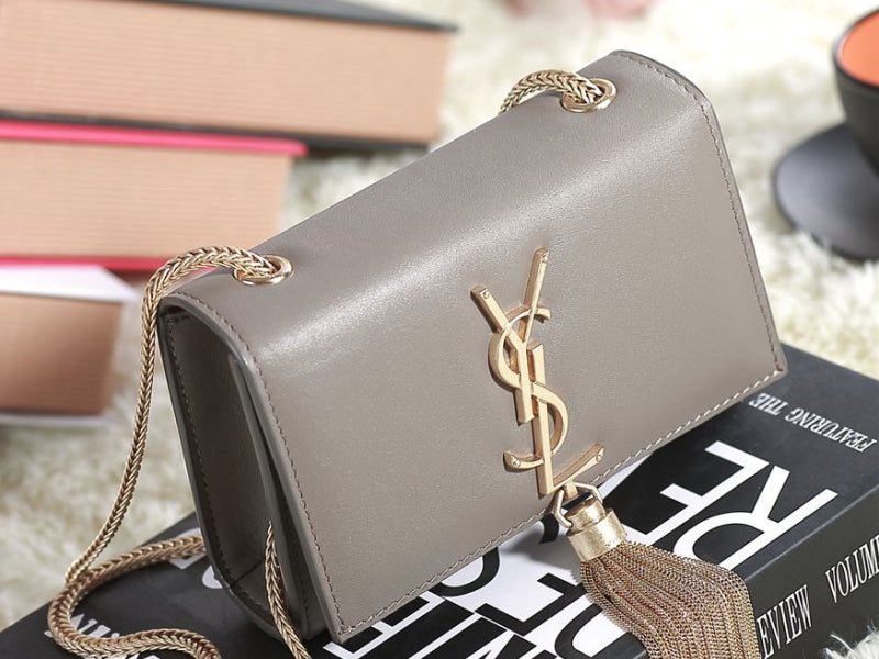 Yves Saint Laurent Mini Monogramme Bag In Original Leather Khaki