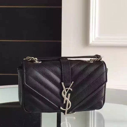 Yves Saint Laurent Baby Monogram Chain Bag In Black Goatskin