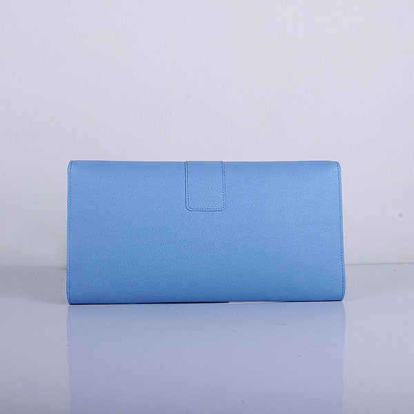 Yves Saint Laurent Lady Genuine Leather Purse Light Blue